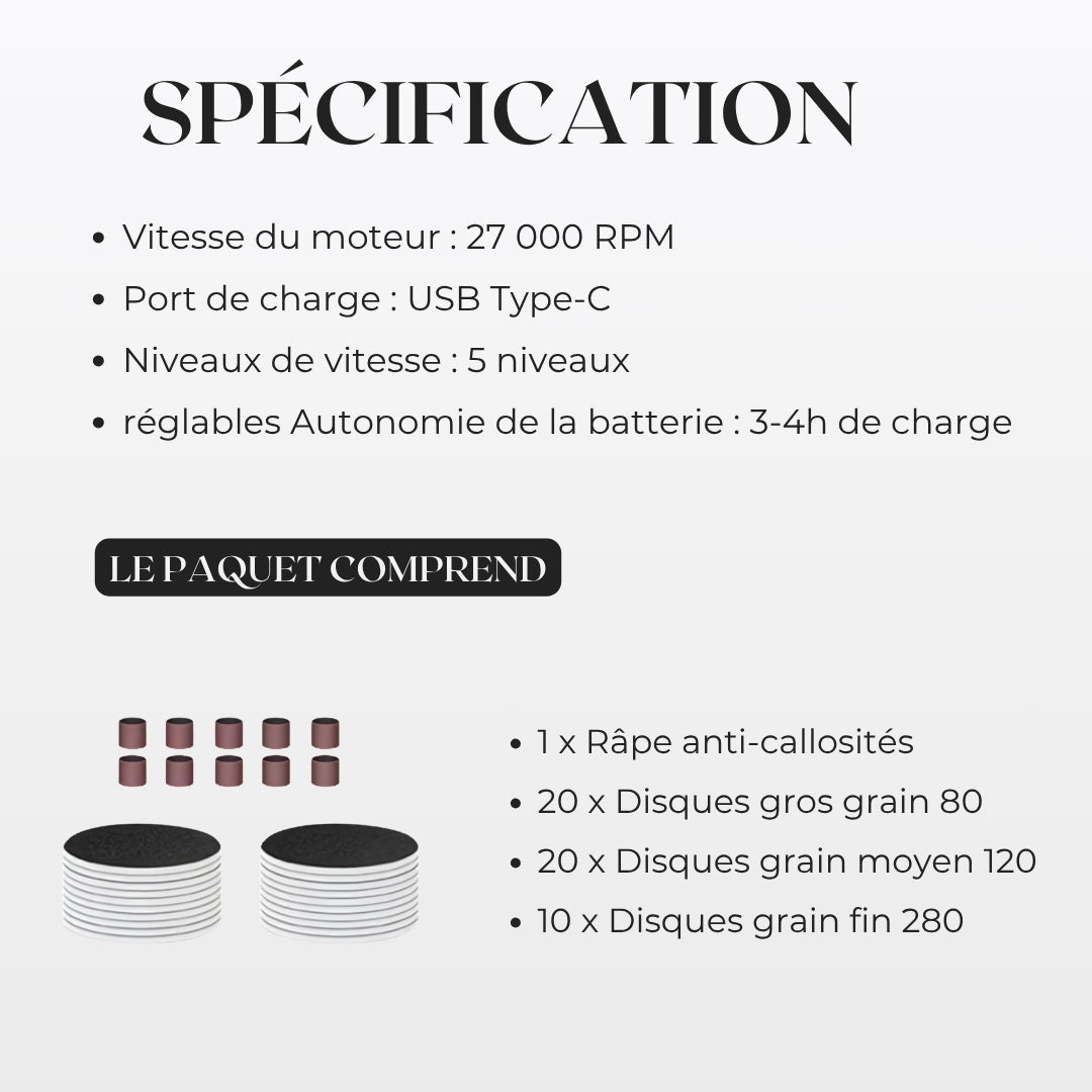 HoneyG Oflure™ — Râpe électrique anti-callosités