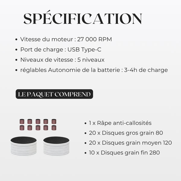 HoneyG Oflure™ — Râpe électrique anti-callosités