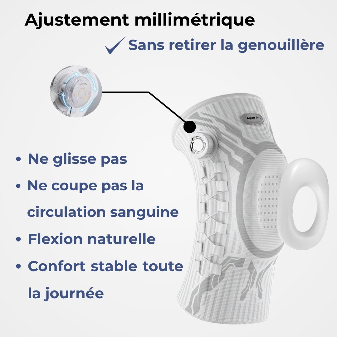 3D Adjust Pro™ — Genouillère à Maintien Articulé et Réglage Millimétrique
