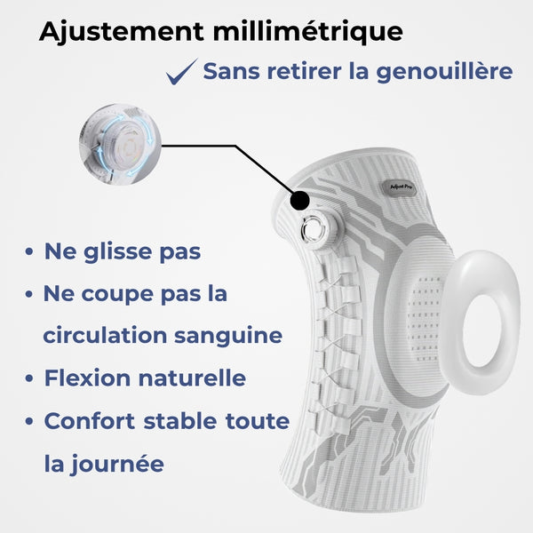 3D Adjust Pro™ — Genouillère à Maintien Articulé et Réglage Millimétrique