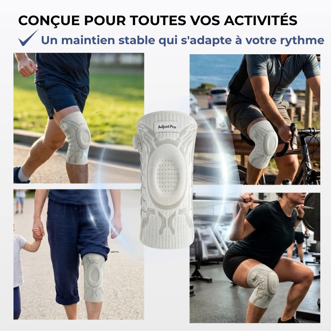 3D Adjust Pro™ — Genouillère à Maintien Articulé et Réglage Millimétrique