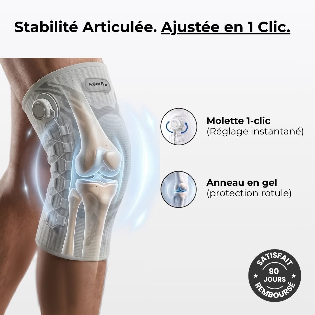 3D Adjust Pro™ — Genouillère à Maintien Articulé et Réglage Millimétrique
