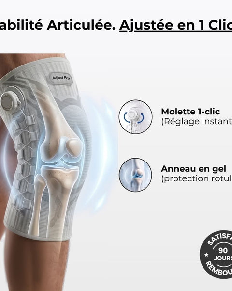 3D Adjust Pro™ — Genouillère à Maintien Articulé et Réglage Millimétrique